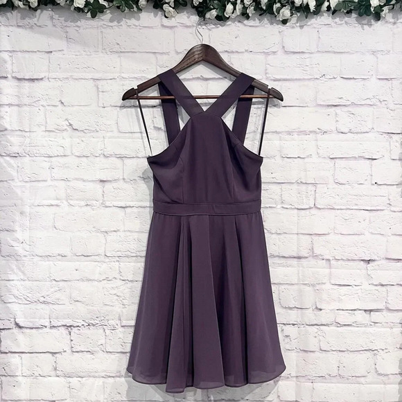Lulus Dusty Purple‎ Forevermore Skater Dress Lined Size Small Sleeveless Event - Picture 2 of 13